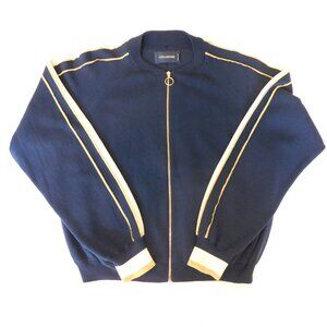 Zadig & Voltaire Navy Blue Cotton Track Suit Style Sweater | Bomber | EUC | M